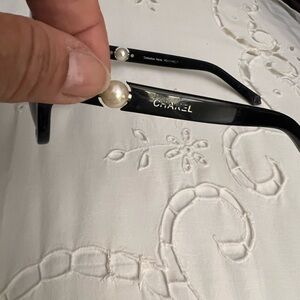 Chanel Black Sunglasses with Pearl Detail